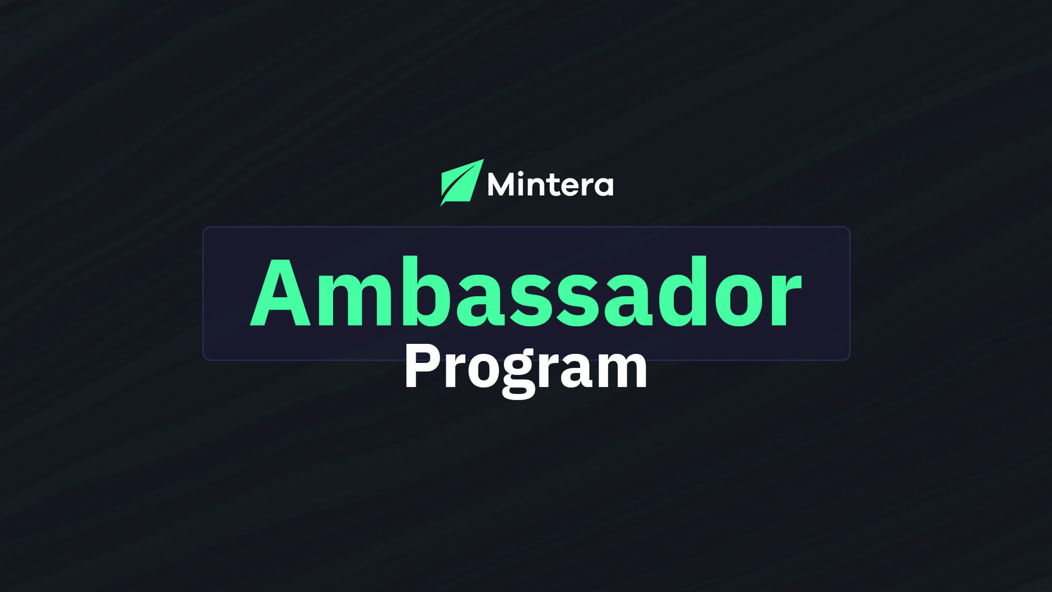 Announcing The Mintera Ambassador Program Mintera